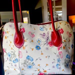 GENUINE ITALIAN LEATHER Floral handbag